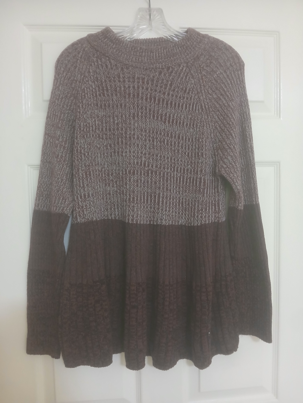 Style & Co. Two-Tone Brown Crewneck Sweater